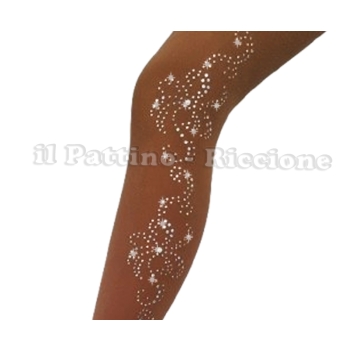 Medias para patinaje color natural con estribo y cristales