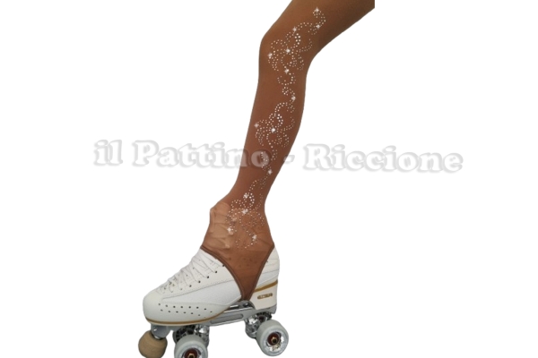 Medias para patinaje color natural con estribo MICRO SHINE FLORE