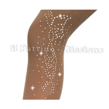 Medias para patinaje color natural con estribo MICRO SHINE MARIPOSA