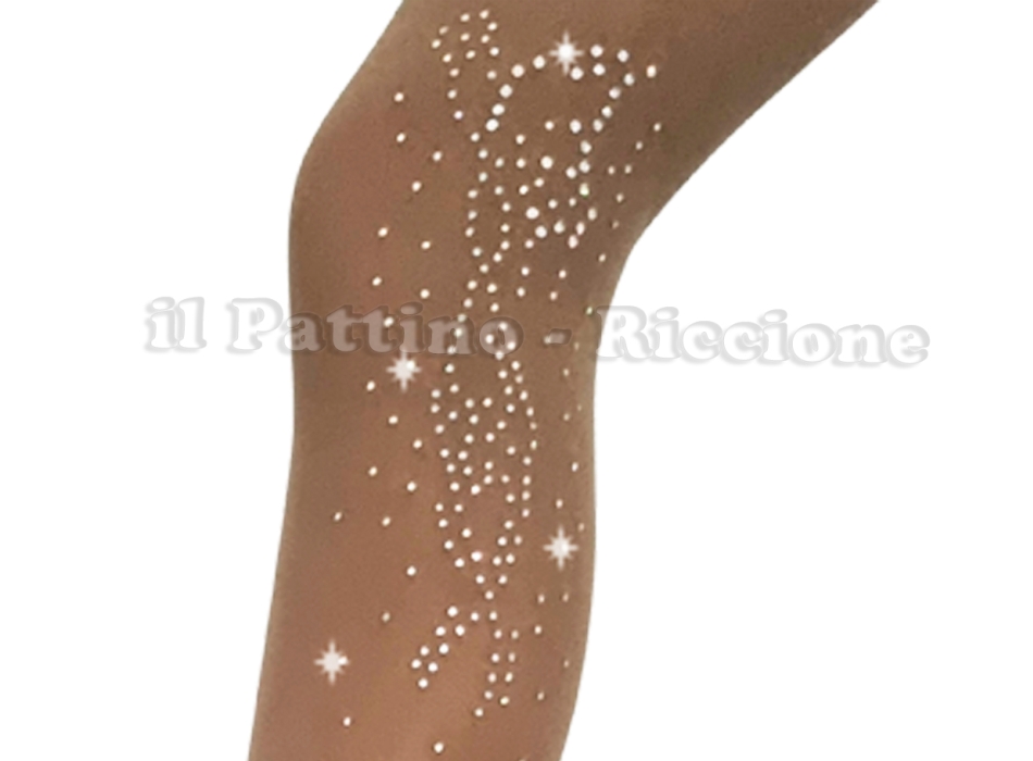 Medias para patinaje color natural con estribo MICRO SHINE MARIPOSA