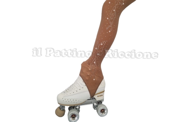 Medias para patinaje color natural con estribo MICRO SHINE MARIPOSA