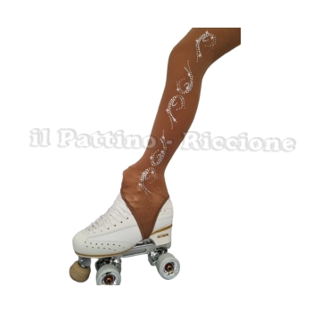 Medias para patinaje color natural con estribo MICRO SHINE OLA
