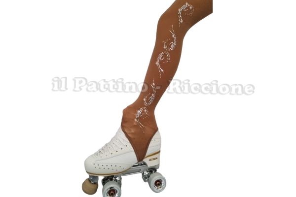 Medias para patinaje color natural con estribo MICRO SHINE OLA