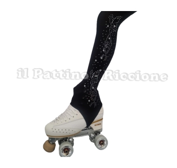 Medias para patinaje color negra con estribo MICRO SHINE MARIPOSA