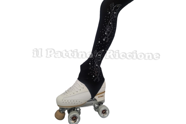 Medias para patinaje color negra con estribo MICRO SHINE MARIPOSA