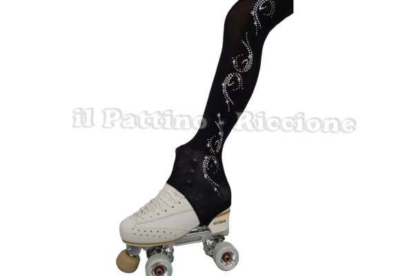 Medias para patinaje color negra con estribo MICRO SHINE OLA
