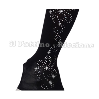 Medias para patinaje color negro con estribo MICRO SHINE FLORE