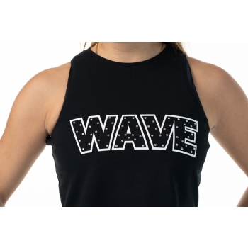 Camiseta sin mangas Wave con strass Blanca