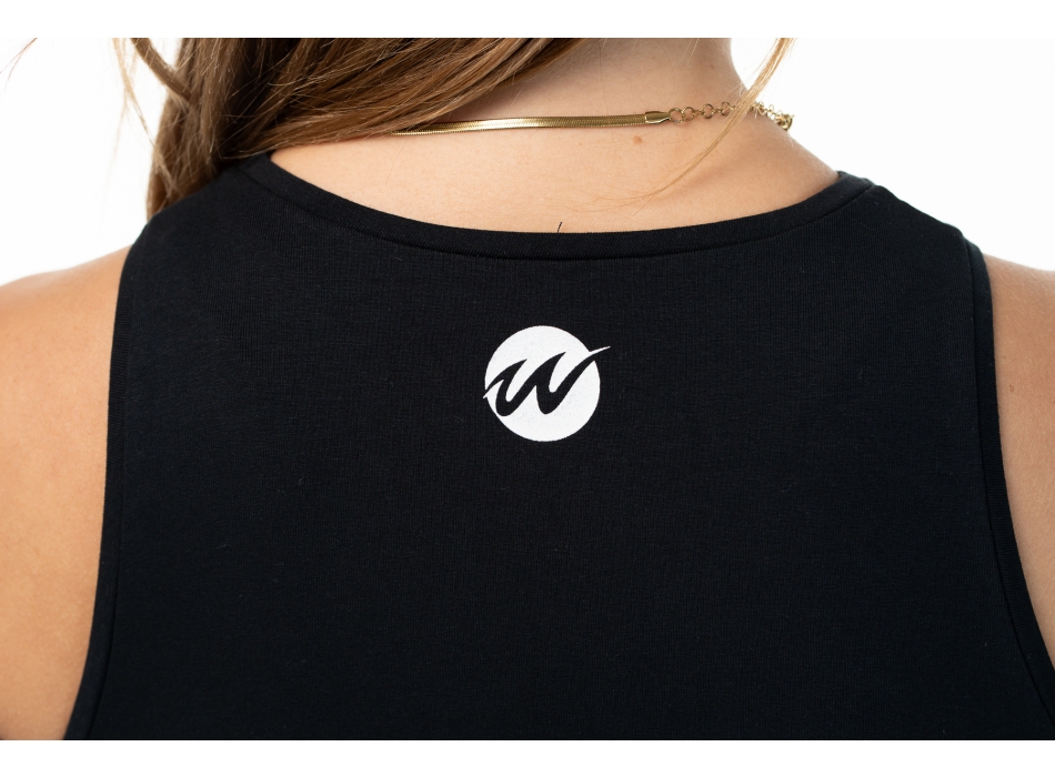 Camiseta sin mangas Wave con strass Blanca