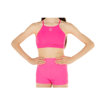 Conjunto deportivo niña WAVE – Short + Top modelo Asia Fucsia