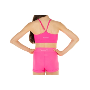 Conjunto deportivo niña WAVE – Short + Top modelo Asia Fucsia