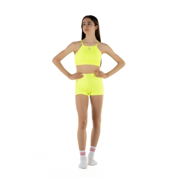 Conjunto deportivo niña WAVE – Short + Top modelo Asia Amarillo Fluo