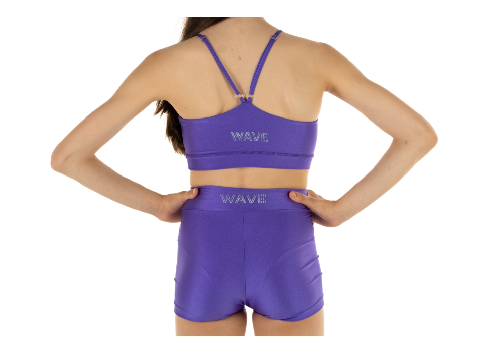 Conjunto deportivo niña WAVE – Short + Top modelo Asia Viola