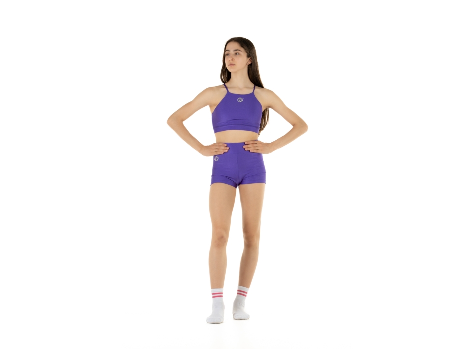 Conjunto deportivo niña WAVE – Short + Top modelo Asia Viola