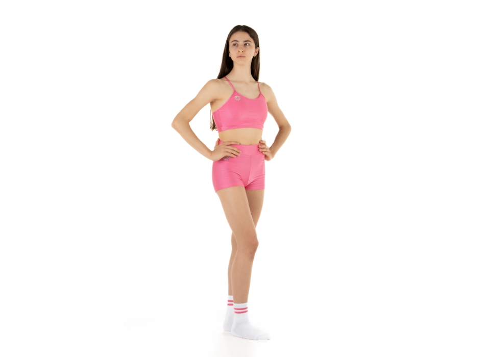 Conjunto deportivo para niña WAVE – Short + Top modelo Emma ROSA CARAMELO