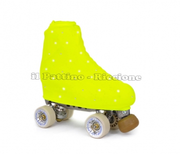 Cubre patines color amarillo fluo con strass