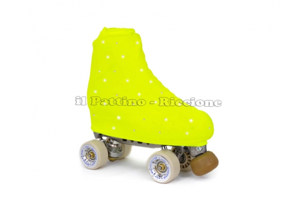 Cubre patines color amarillo fluo con strass