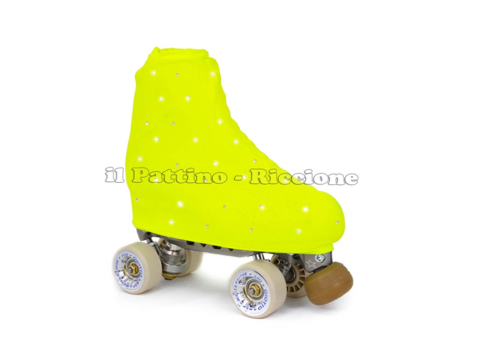Cubre patines color amarillo fluo con strass