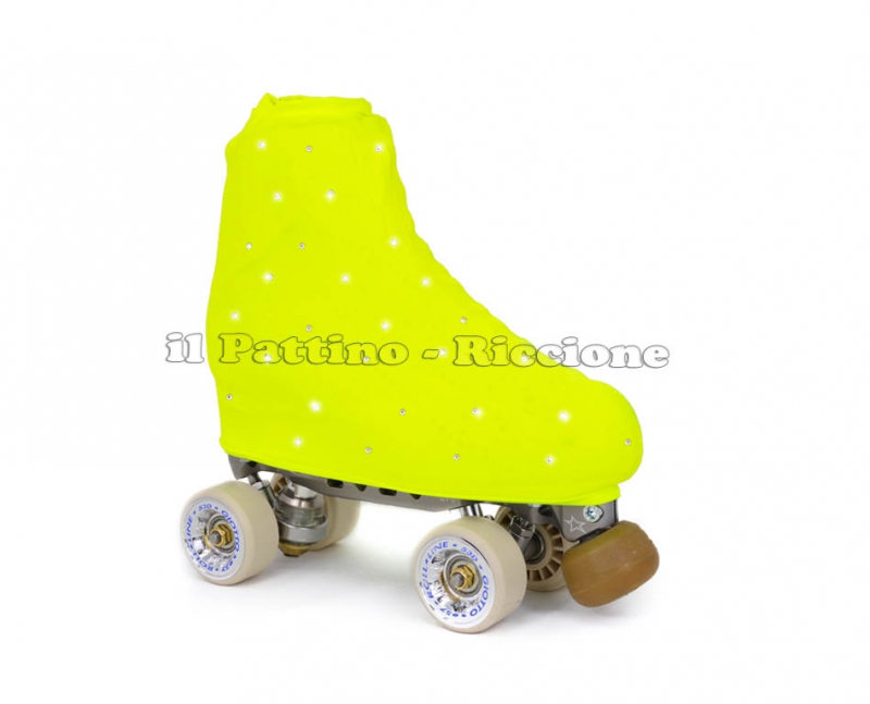 Cubre patines color amarillo fluo con strass