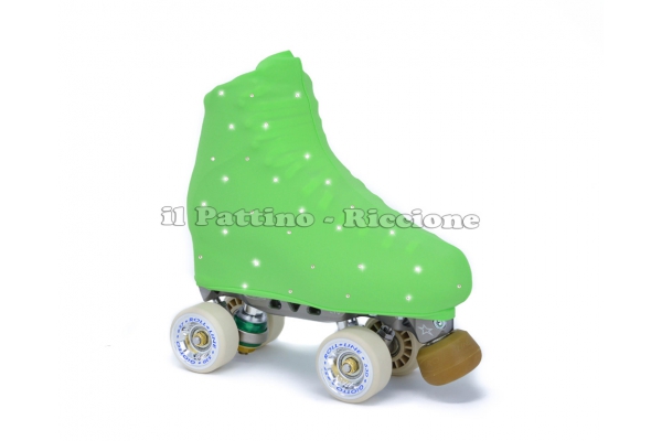 Cubre patines color verde con strass