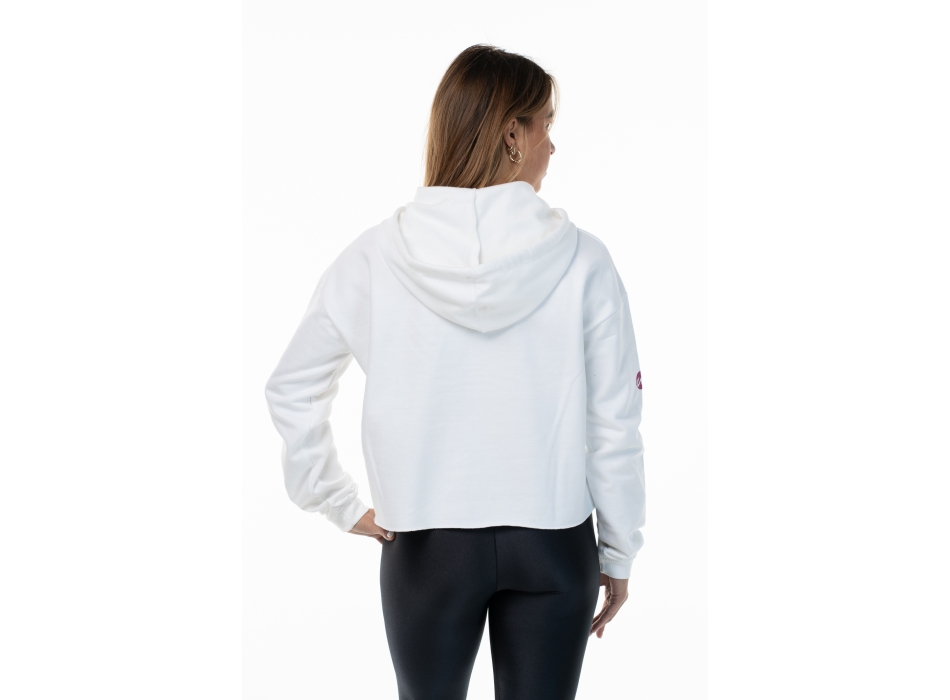 Sudadera Wave Blanca/Fuxia