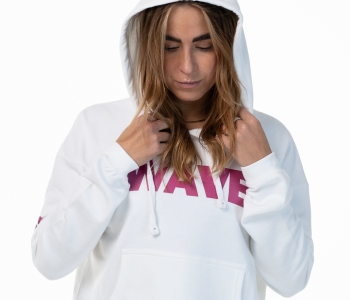 Sudadera Wave Blanca/Fuxia