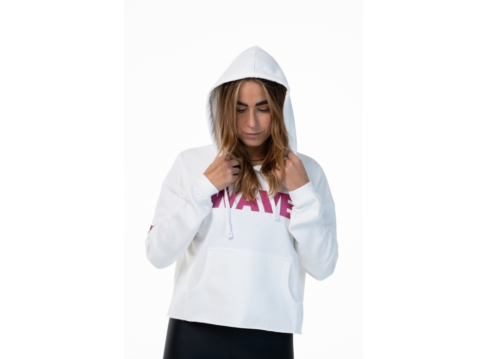 Sudadera Wave Blanca/Fuxia