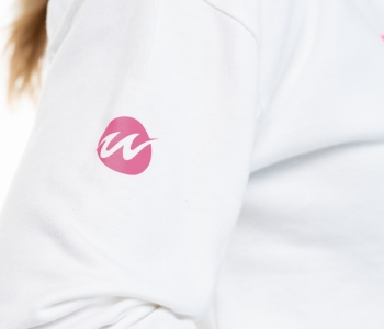 Sudadera Wave Blanca/Fuxia
