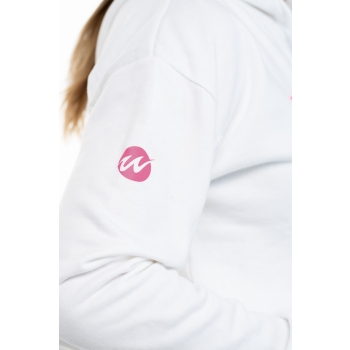Sudadera Wave Blanca/Fuxia