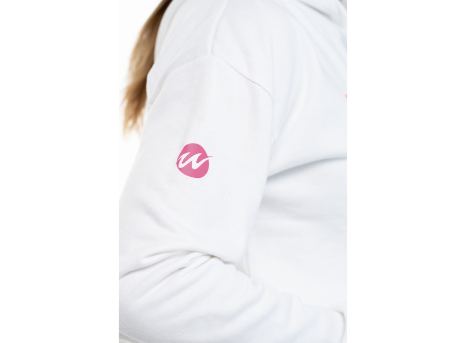 Sudadera Wave Blanca/Fuxia