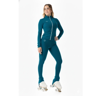 Chaqueta Básica de Lycra Mujer Azul Petróleo