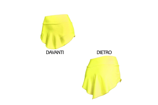 Falda por patinaje amarillo fluo