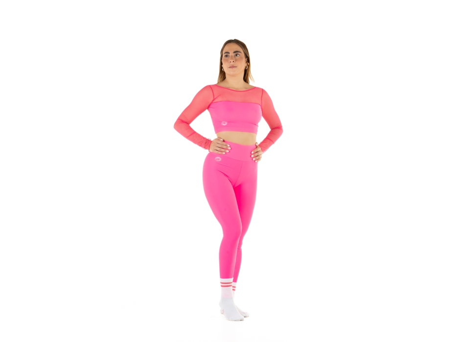 Leggings Wave Basic Fucsia Fluo Mujer