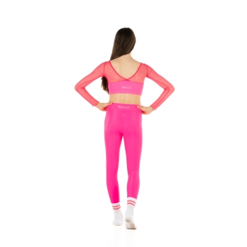 Leggings Wave Basic Rojo Fluo Chica