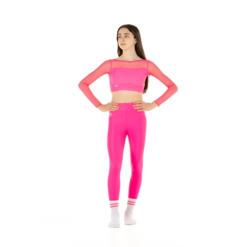 Leggings Wave Basic Rojo Fluo Chica
