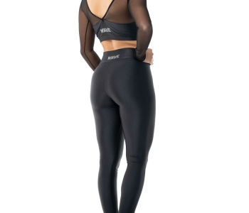 Leggings Wave Estribo negro Mujer