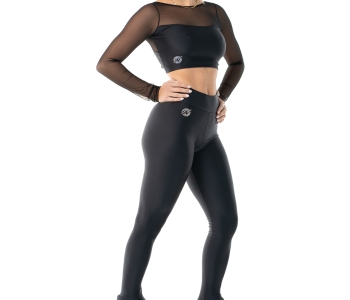 Leggings Wave Estribo negro Mujer