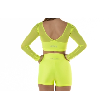 Short deportivo Wave Mujer Amarillo Fluo