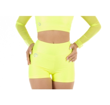 Short deportivo Wave Mujer Amarillo Fluo