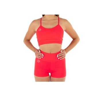 Short deportivo Wave Mujer Rojo Fluo