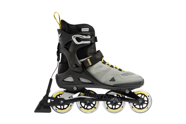 Patines en línea Rollerblade Macroblade 80 ABT plata / amarillo neon