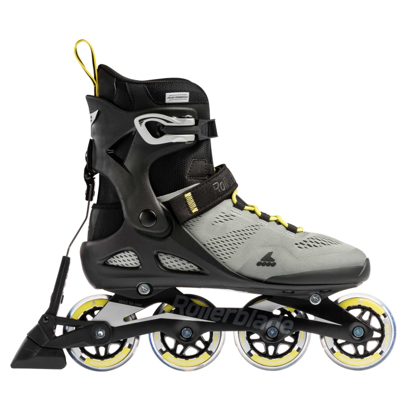 Patines en línea Rollerblade Macroblade 80 ABT plata / amarillo neon