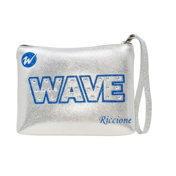Pochette Wave - Plata Laminada Escritura Azul