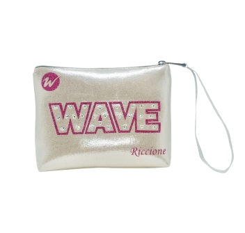 Pochette Wave - Plata Laminada Escritura Roja
