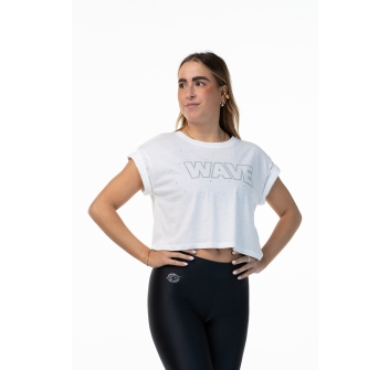 T Shirt Wave Blanca Plata