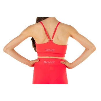 Top deportivo Wave modelo Asia Chica Rojo Fluo