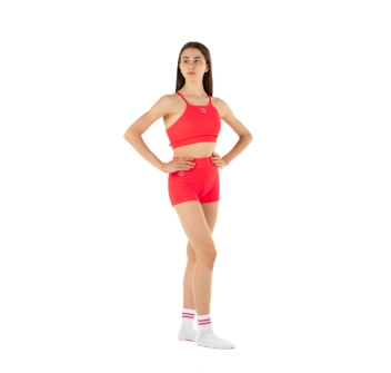 Top deportivo Wave modelo Asia Chica Rojo Fluo