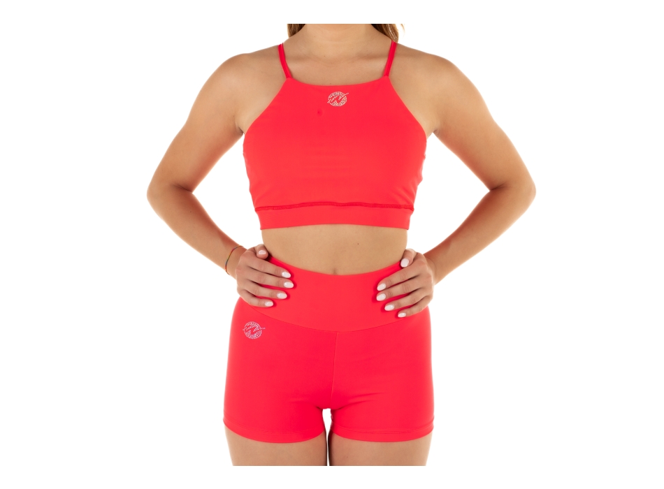 Top deportivo Wave modelo Asia Mujer Rojo Fluo
