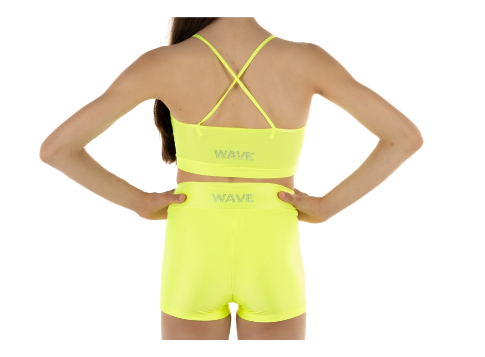 Top deportivo Wave modelo Emma Niña Amarillo Fluo