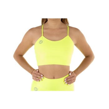 Top deportivo Wave modelo Emma Mujer Amarillo Fluo